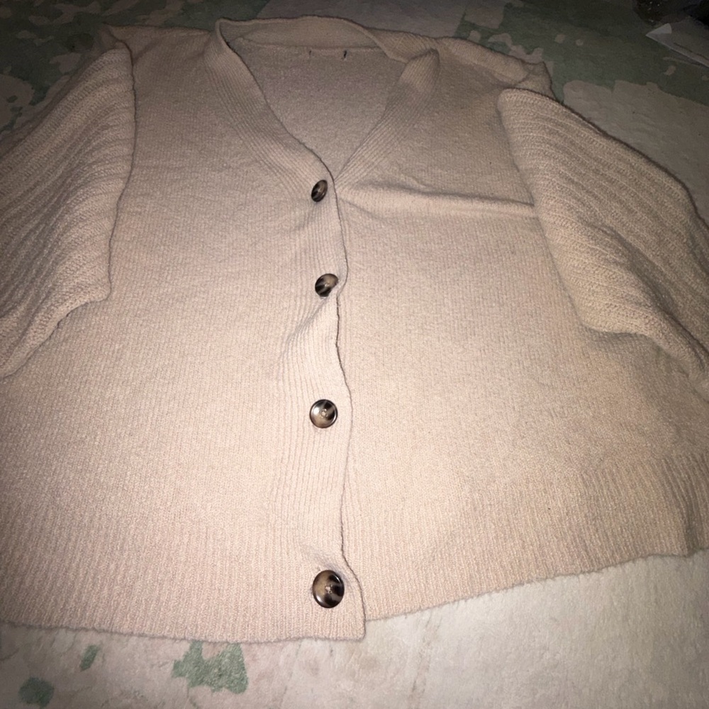 Cream Button-Up Women's Sweater